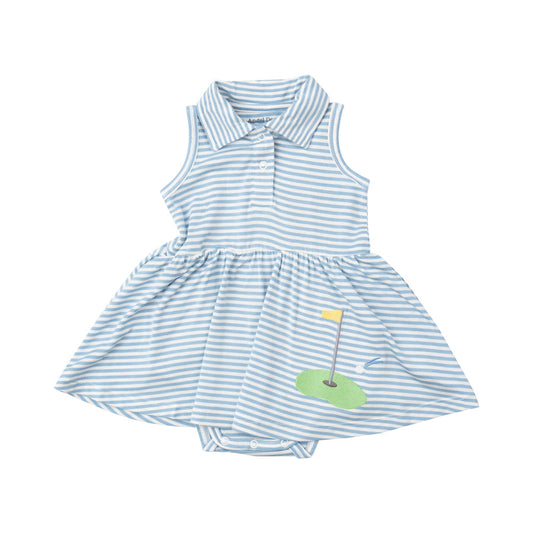 Angel Dear 568S24DBS Dream Blue Stripe Golf Tank Bodysuit Dress