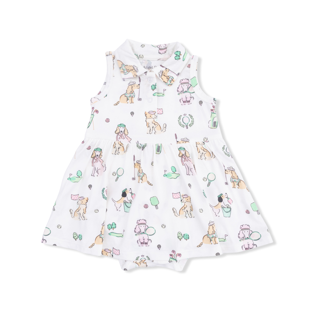 Angel Dear 568-S26-CDP Country Club Dogs Polo Tennis Dress - Pink