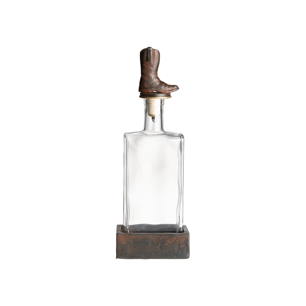 Jan Barboglio 5738 WAYNE Decanter w/ Cowboy Boot Topper