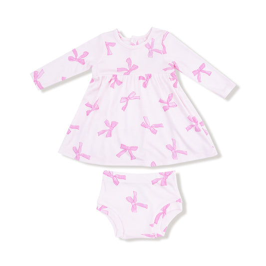 Angel Dear 576-F25-PRB Pretty Bows Simple Dress & Bloomer