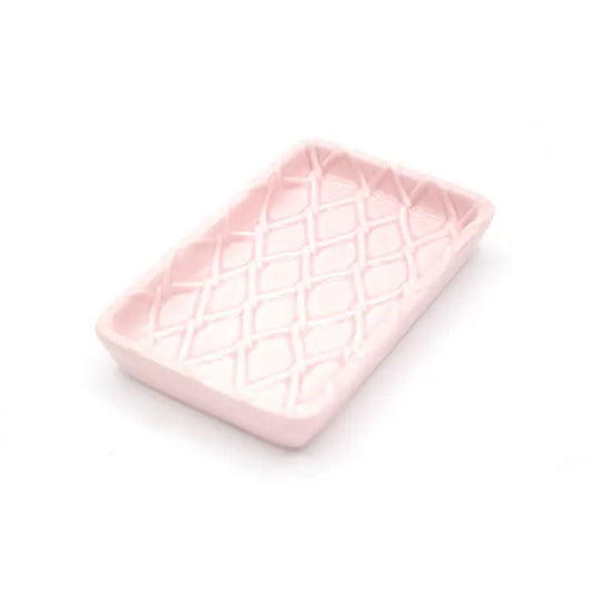 8 Oak Lane EN244TXT-P Textured Soap Dish - Pink