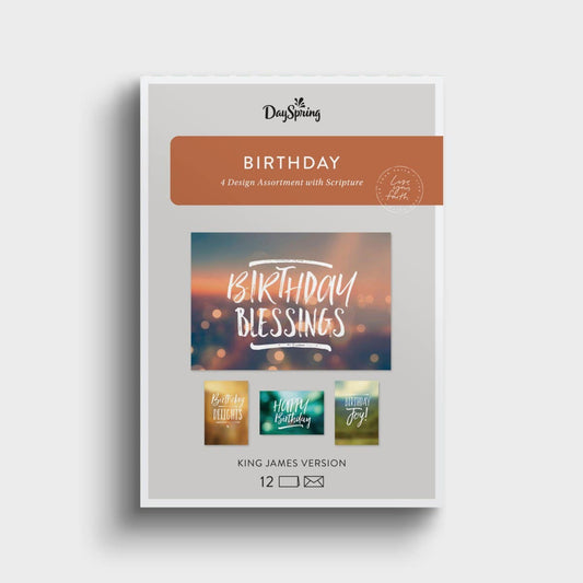 Dayspring 60937 Birthday Cards Set of 12 w/4 Assorted Designs