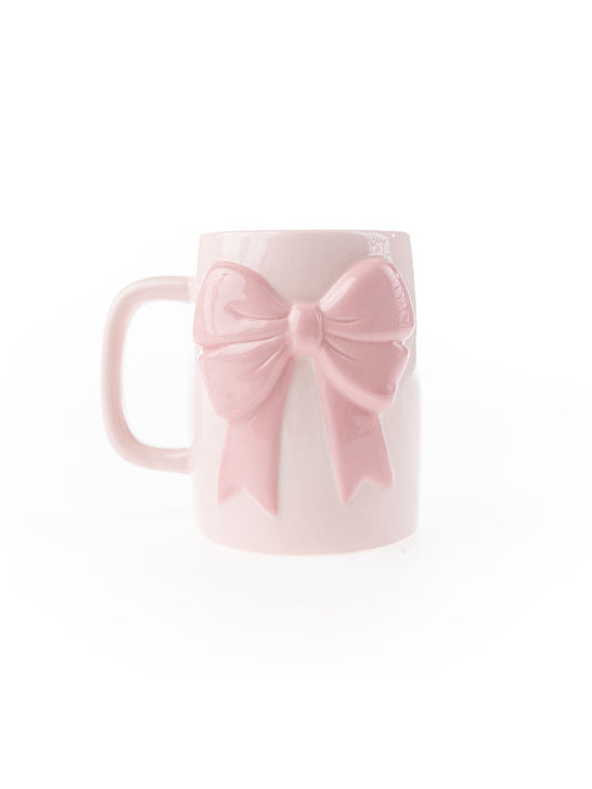 Mary Square 61675 Ceramic Bow Mug - Pink