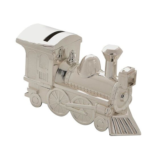 WIDDOP & CO. WY6289 Bambino Silver Plated Large Train Piggy Bank