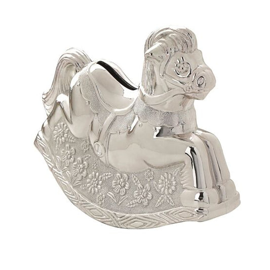 WIDDOP & CO. WY6299 Bambino Silver Plated Rocking Horse Piggy Bank