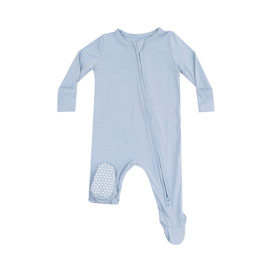 Angel Dear 651-S25-SBF Solid Blue Fog 2 Way Zipper Footie