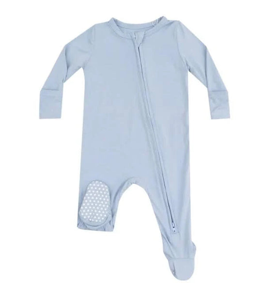 Angel Dear 651-S26-SBF Solid Blue Fog 2 Way Zipper Footie