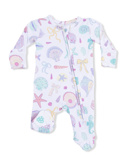 Angel Dear 653-S26-BCD Beach Days 2 Way Ruffle Back Zipper Footie