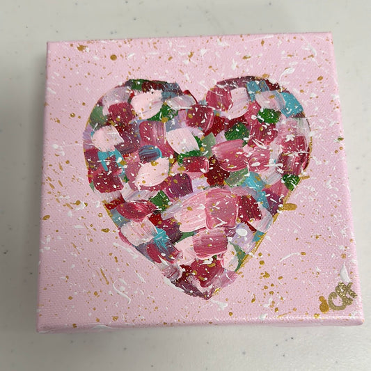 CYTA Art Love Wins Pink Confetti Hand Painted Canvas