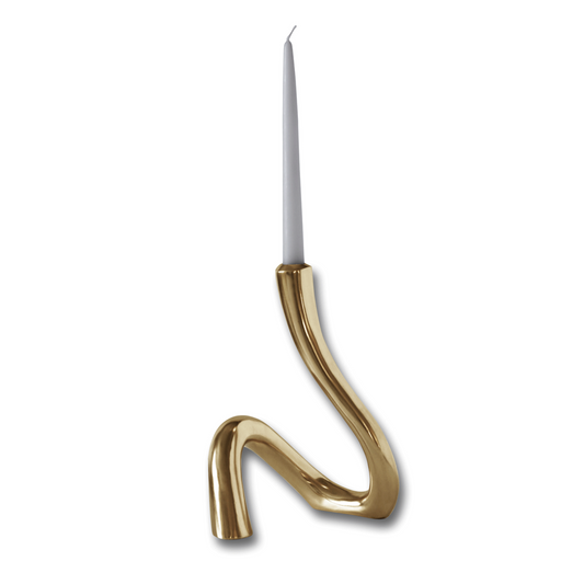 Beatriz Ball 7752 Sierra Modern Serpente Candlestick - Gold
