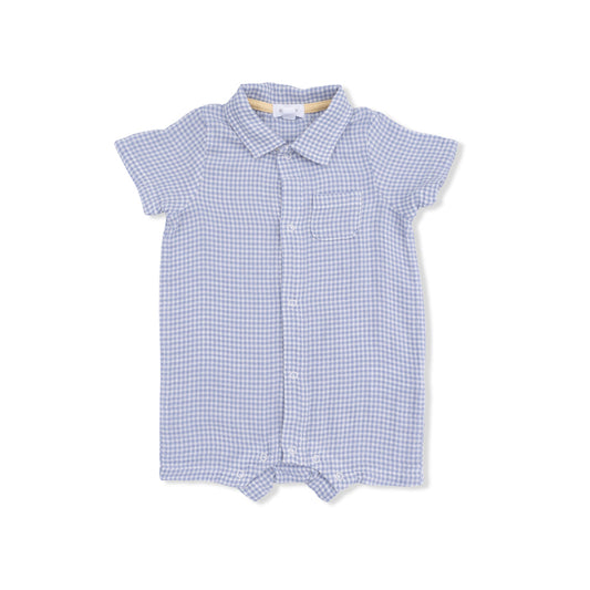 Angel Dear 802-S26-MGI Micro Gingham Blue Blizzard - Polo Shortie