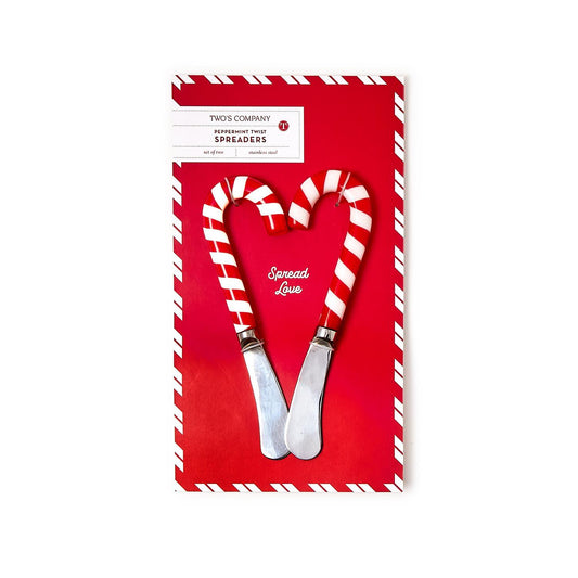 Two's Company 81375 Peppermint set of 2 Spreaders