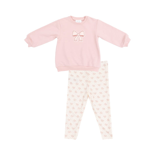 Angel Dear 814R-S25-BFT Bow French Terry Oversize Sweatshirt and Leggings