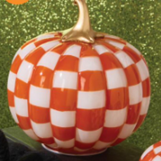 Two's Company 82602 Orange & White LED Pumpkin