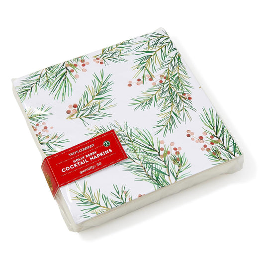 Two's Company 82723-30 Piece Pine Berry Cocktail Napkin