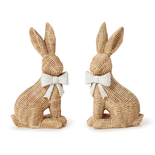 Two's Company 82784 Wicker Weave Easter Bunnies