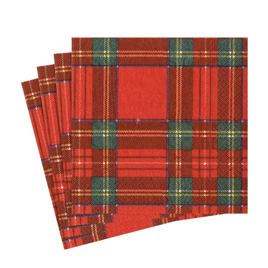 Caspari 8810 Royal Plaid Paper Luncheon Napkins