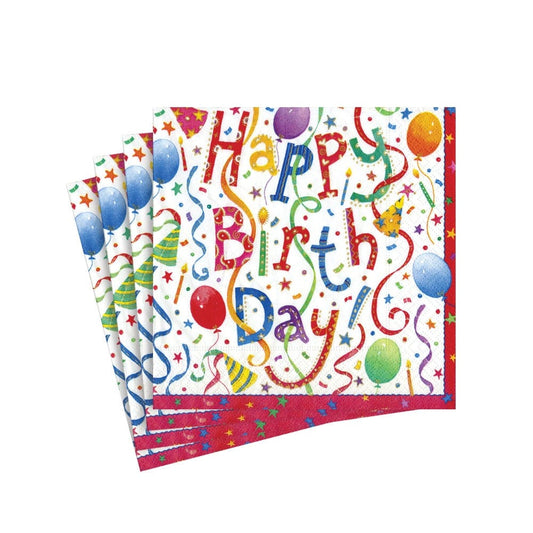 Caspari 9100C Happy Birthday Cocktail Napkins
