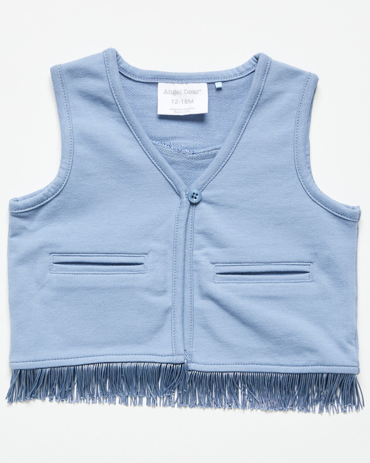 Angel Dear 921-F25-WPP French Terry Western Fringe Vest