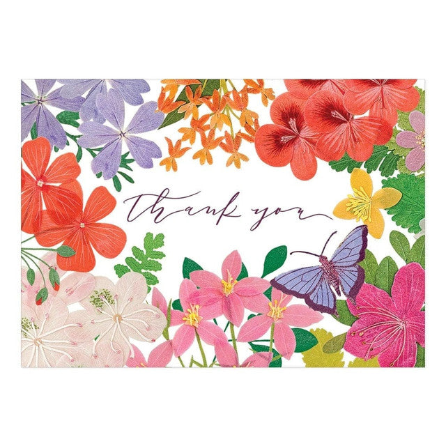 Caspari 92601 Halsted Floral Thank You Notes - Boxed Set of 8