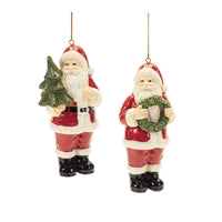 Melrose 94089 Santa Ornament - 2 Assorted