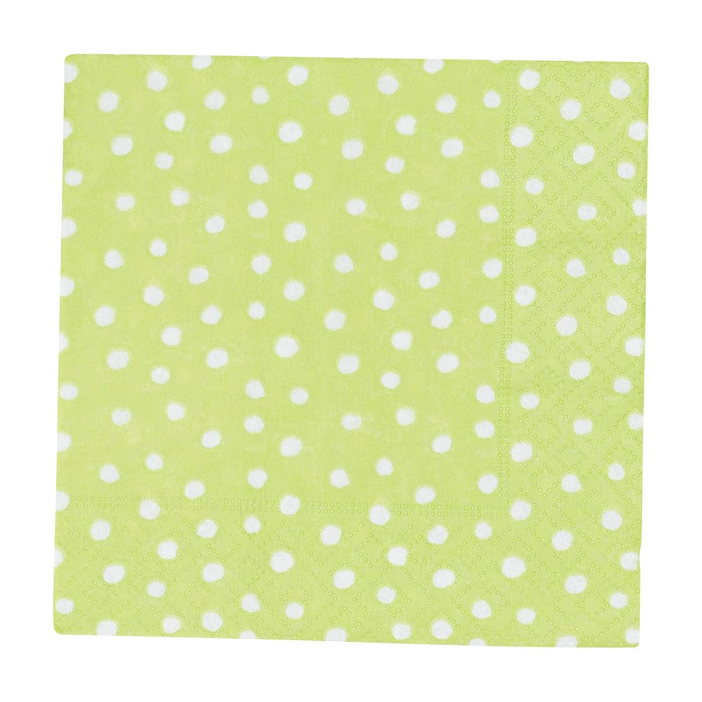 Caspari 9505C Small Dots Spring Green Cocktail Napkins