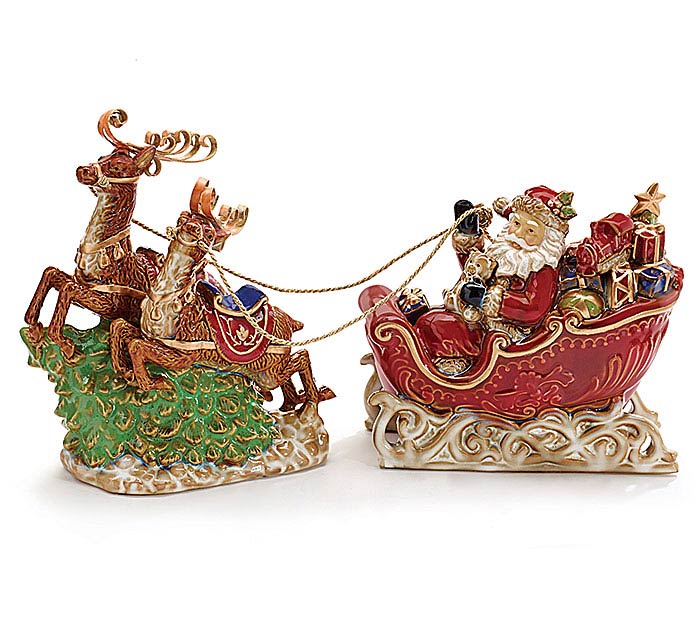 Burton & Burton 9719289 Decor Santa in Sleigh