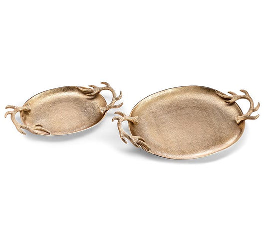 Burton & Burton 9751045 Gold Platter W/ Antlers