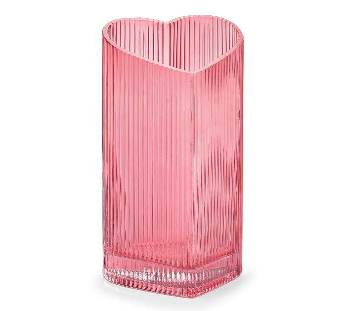 Burton & Burton 9751856 Ribbed Heart Shaped Vase