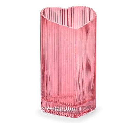 Burton & Burton 9751856 Ribbed Heart Shaped Vase