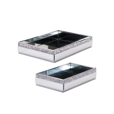 Melrose 98827 Metal/Glass Tray
