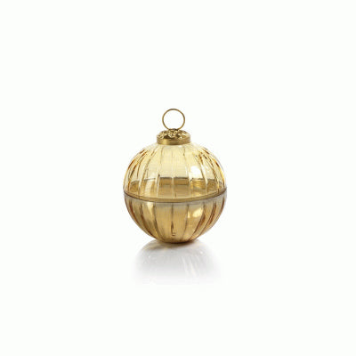 Zodax IG-2629 Etched Glass Ornament Ball Scented Candle - Gold