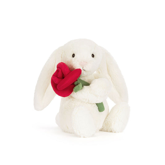 Jellycat BB6ROSE Cream Bunny with Rose