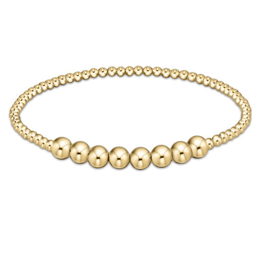 enewton BCLG25BLFPG5 Classic Blissful Pattern 2.5mm Bead Bracelet - 5mm Gold