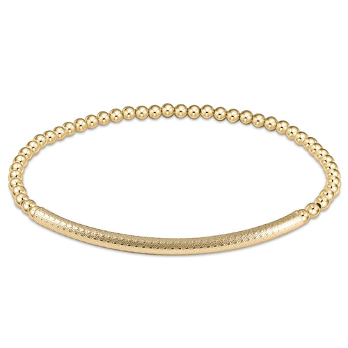 enewton BCLG3BBTG Classic Gold 3mm Bead Bracelet - Bliss Bar Textured