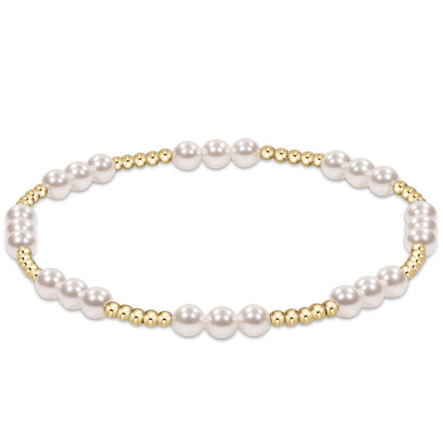 enewton BCLJOYPPE4 Classic Joy Pattern 4mm Bead Bracelet - Pearl