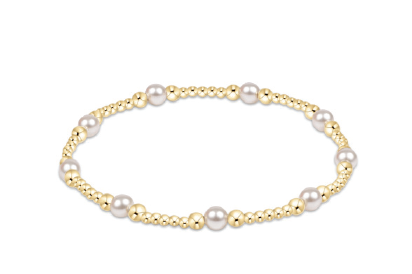 enewton BCLPURPPPE4 Classic Purpose Pattern 4mm Bead Bracelet - Pearl