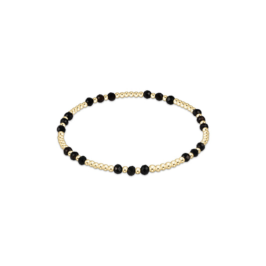enewton BGEMGJOYP3FOX Gemstone Gold Joy Pattern 3mm Bead Bracelet - Faceted Onyx
