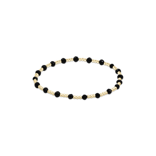 enewton BGEMGSINP3FOX Gemstone Gold Sincerity Pattern 3mm Bead Bracelet - Faceted Onyx