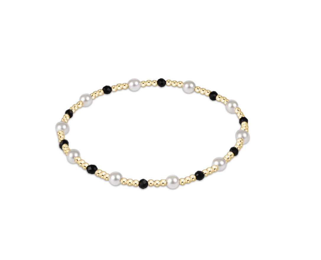 enewton BPESINP4FOX Pearl Sincerity 4mm Bead Bracelet - Faceted Onyx