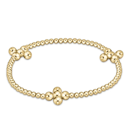 enewton BSCGP25CLSCG4 Signature Cross Gold Pattern 2.5mm Bead Bracelet - Classic Beaded Signature Cross Gold - 4mm Bead Bold