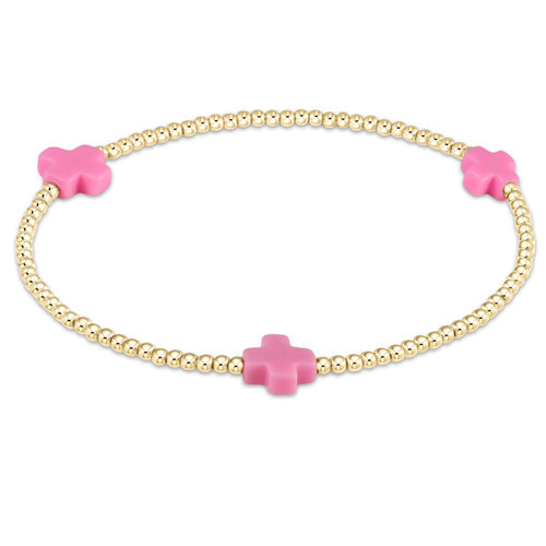 enewton BSCGP2 Signature Cross Gold Pattern 2mm Bead Bracelet