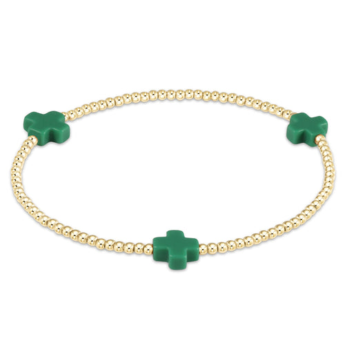 enewton BSCGP2 Signature Cross Gold Pattern 2mm Bead Bracelet