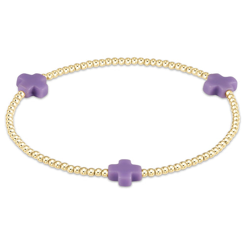 enewton BSCGP2 Signature Cross Gold Pattern 2mm Bead Bracelet