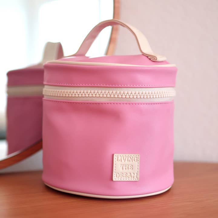 Jadelynn Brooke Barrel Mini Organizer - Pink/Tan
