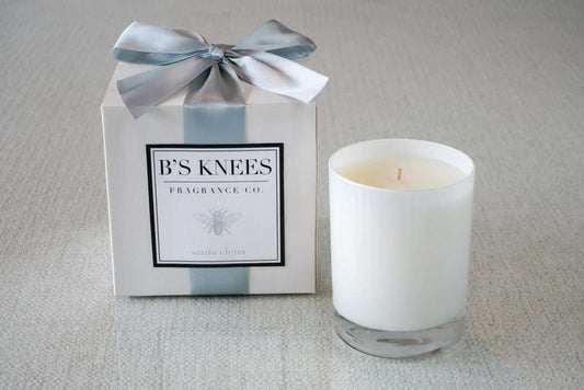 B's Knees Fragrance Company 1-Wick White Glass Candle - Santa Elena
