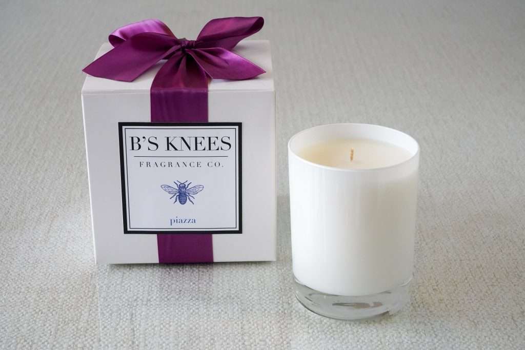 B's Knees 1-Wick White Glass Candle -Piazza