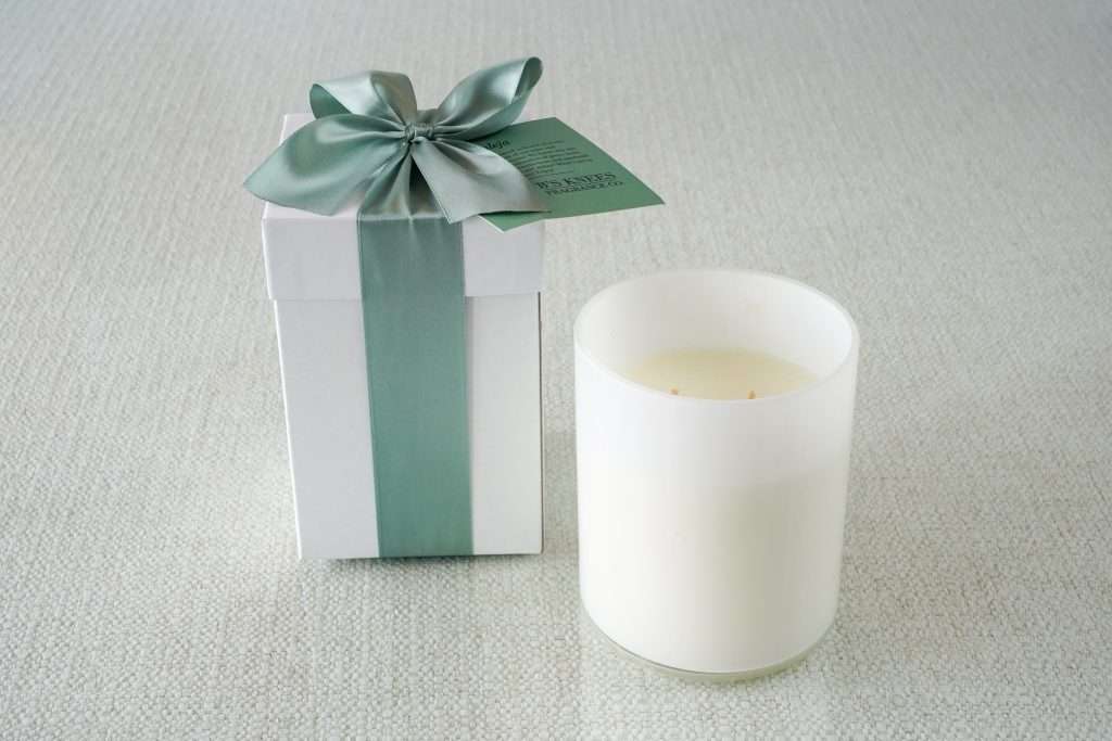 B's Knees 2-Wick White Glass Candles