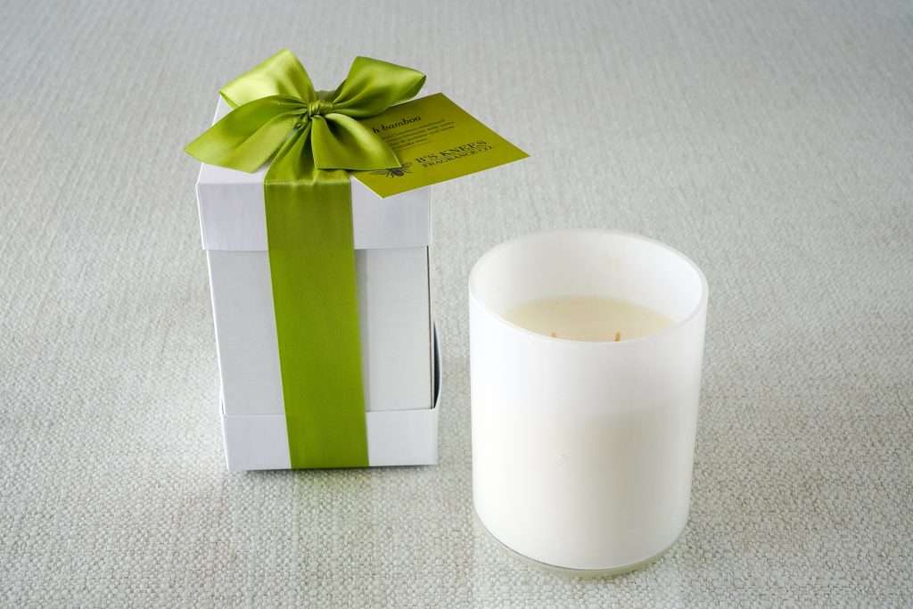 B's Knees 2-Wick White Glass Candles