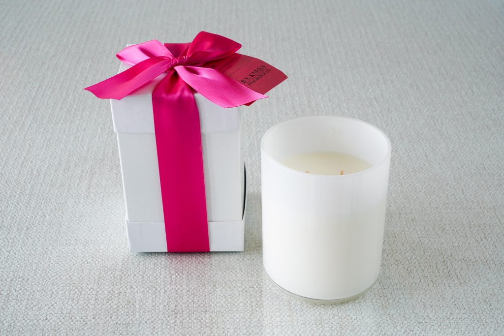 B's Knees 2-Wick White Glass Candles